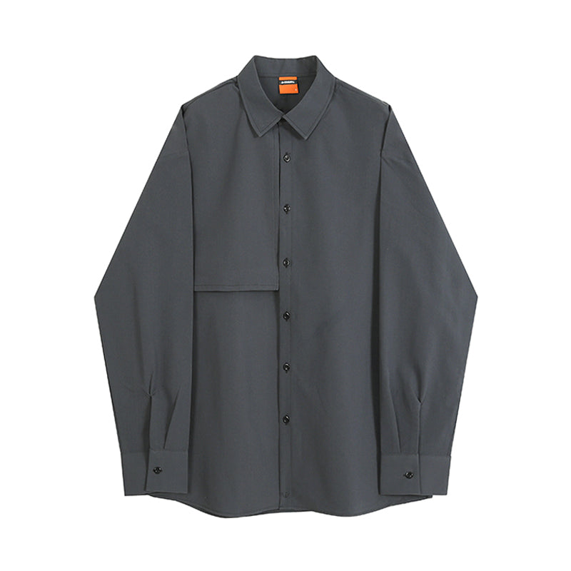 C2C Long Sleeve Retro Drape Non-iron Casual Men Loose Shirt