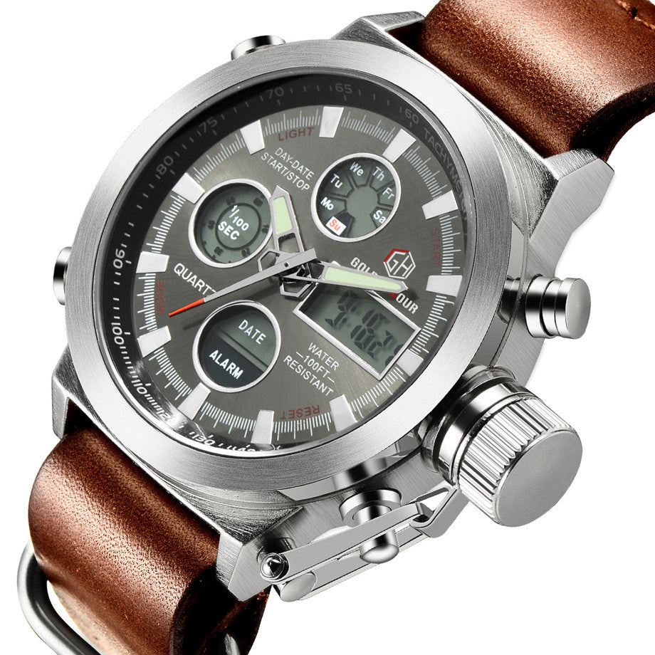 C2C Analog Digital LED Sports Men Army Military Watch
