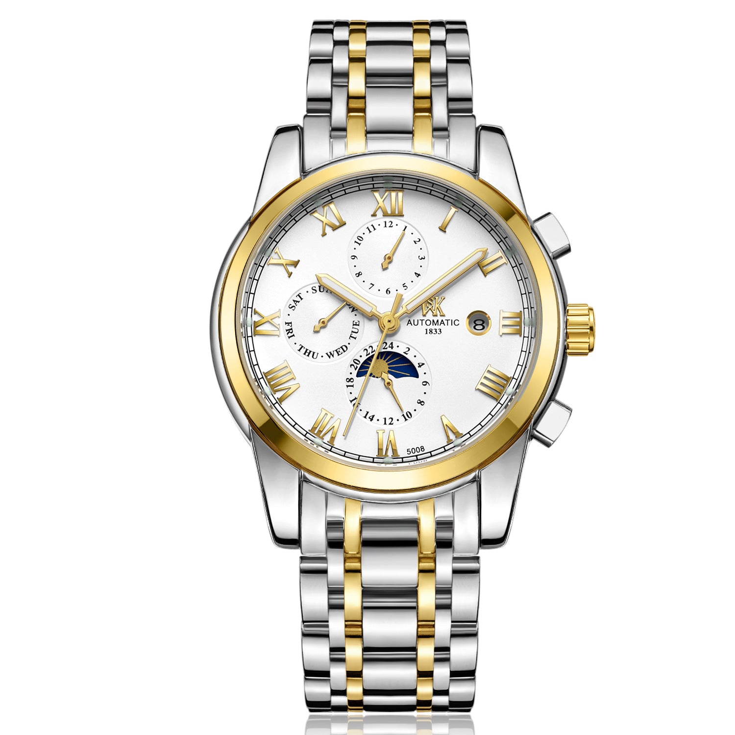 The new WSK Weisikai automatic mechanical watches Mens Genuine high-end business waterproof luminous Steel Watch