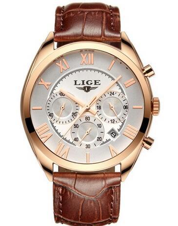C2C Waterproof Date Quartz Leather Sport Mens Watch