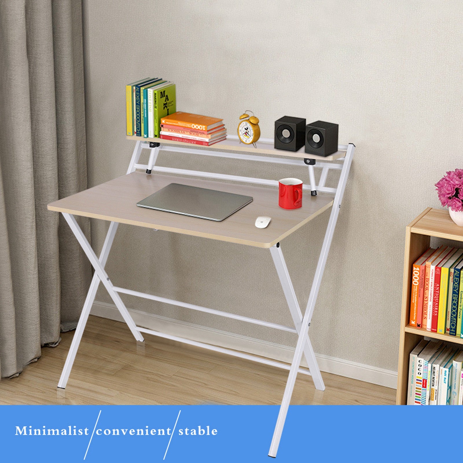 C2C Folding Study Desk For Small Space Home Office Desk Laptop Writing Table