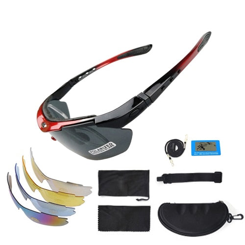 NEWBOLER 2 Frame Polarized Cycling Googles Unisex Sun Glasses with 5 Lens