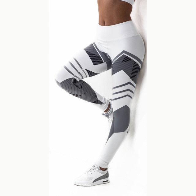 Geometric Printed Leggings Slim Tights Leggings