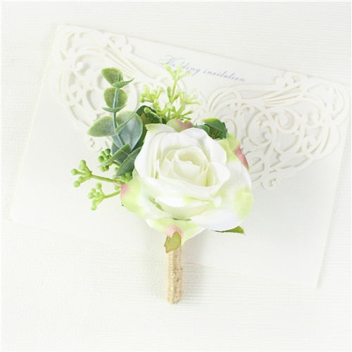 C2C Wedding Silk Rustic Boutonniere
