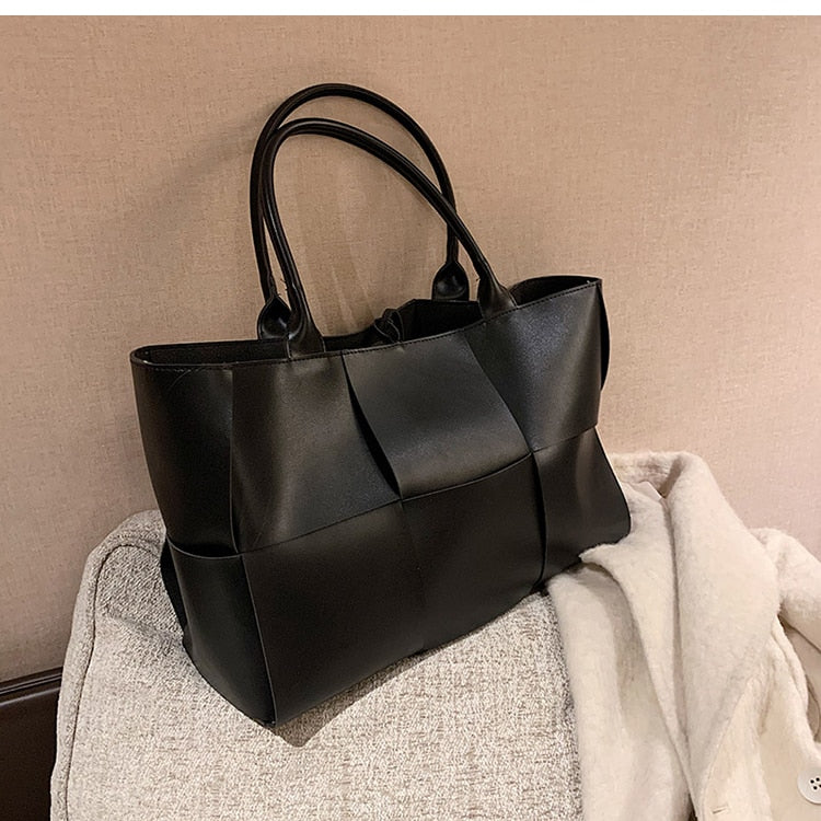 C2C Luxury Brand Large Weave Leather bag