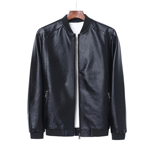 Men Faux Motorcycle Leather Jacket