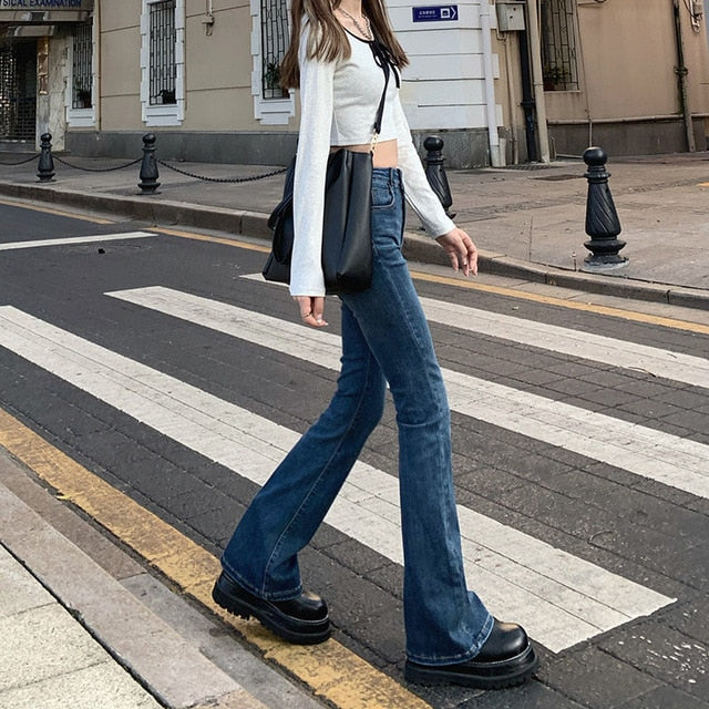 High Waist-Loose Wide Legs Comfortable Denim Ladies Jeans