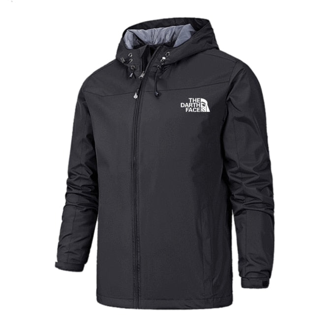 Men's Fashion Winter Outdoor Light Jacket Zipper Waterproof and Hooded Coat