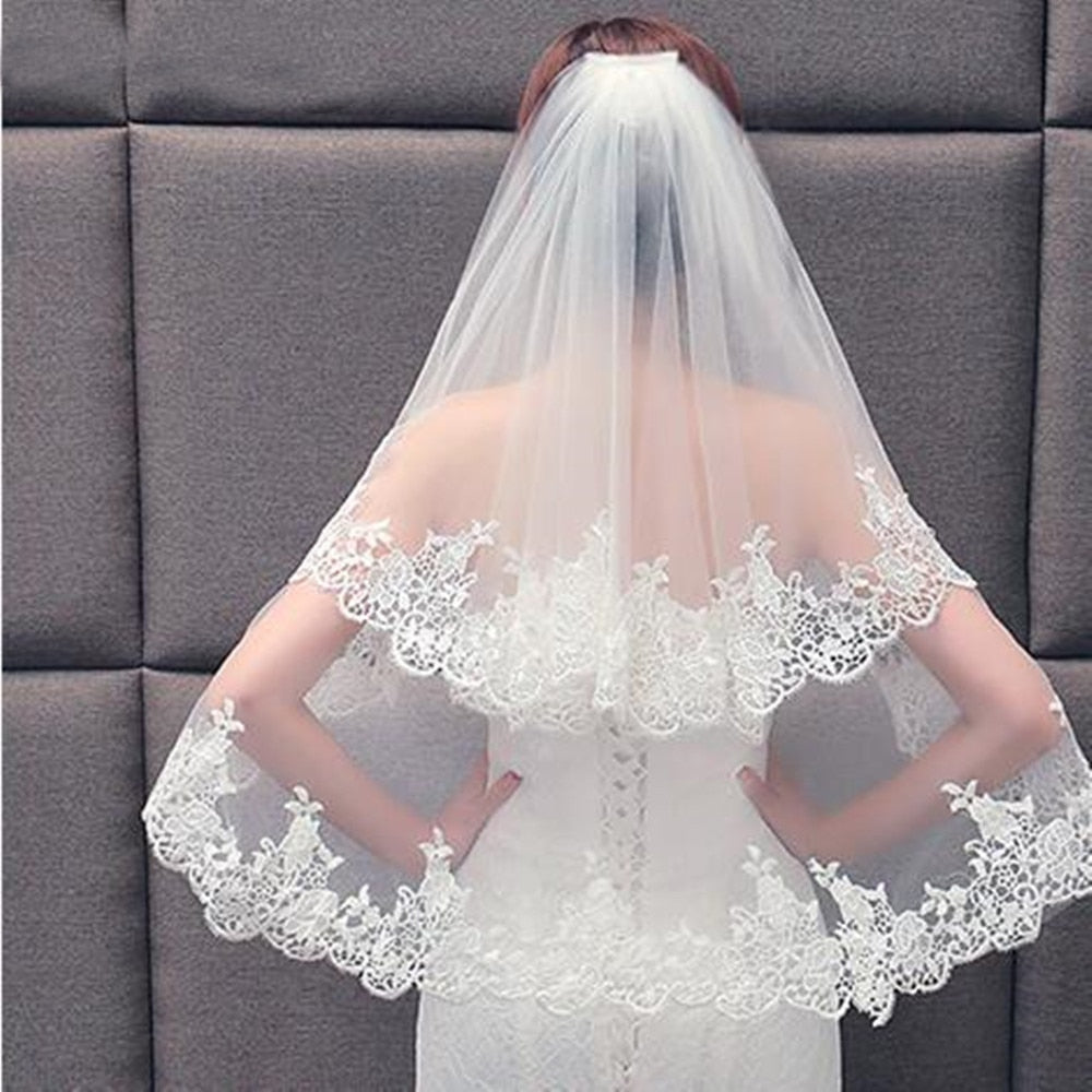 Elegant Two Layers Elbow Bridal Veil