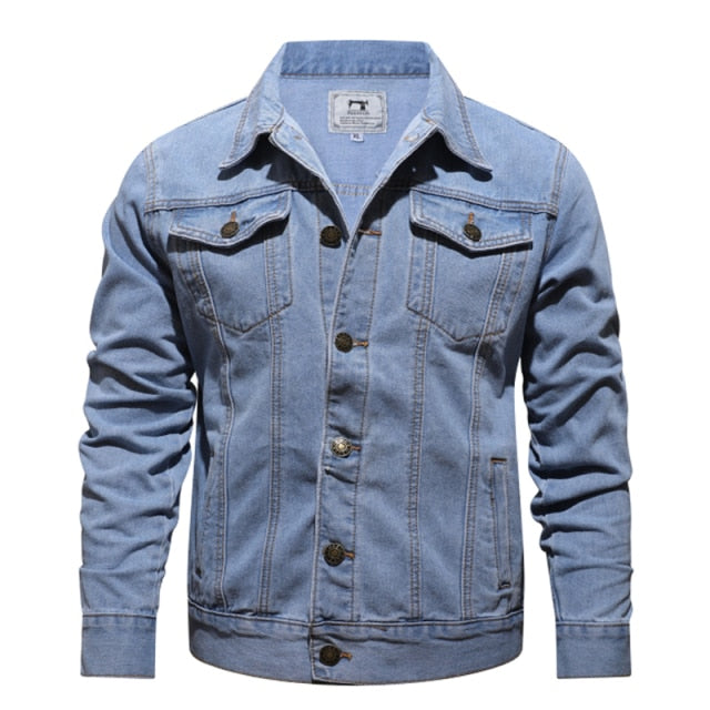 New Style Boutique Pure Cotton Fashion Blue and Black Mens Casual Denim Jacket Slim Cowboy Coat