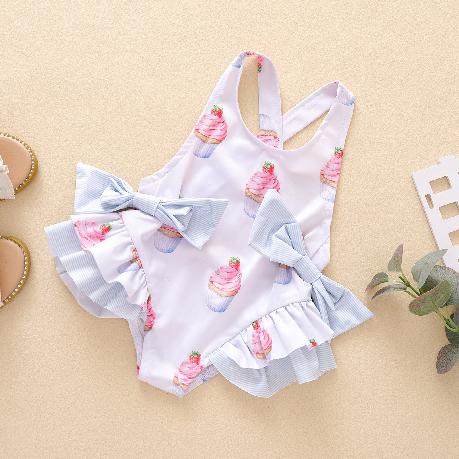 C2C Children's Ruffled One-piece Swimsuit