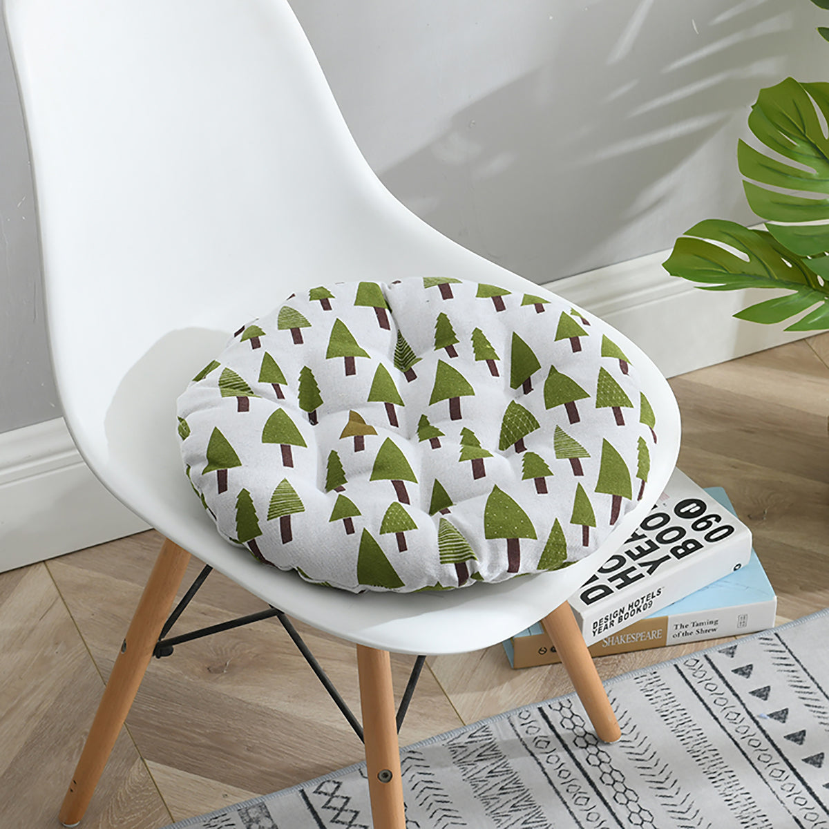 C2C Nordic Print Round Cotton Chair Cushion