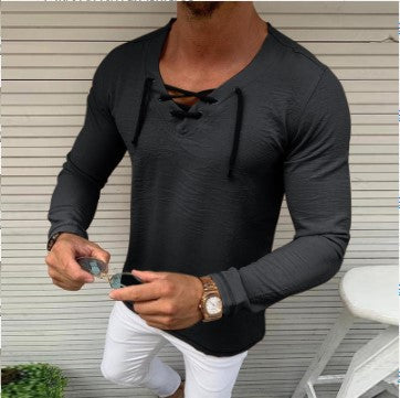 C2C Tassel Elastic Denim Men's Shirt