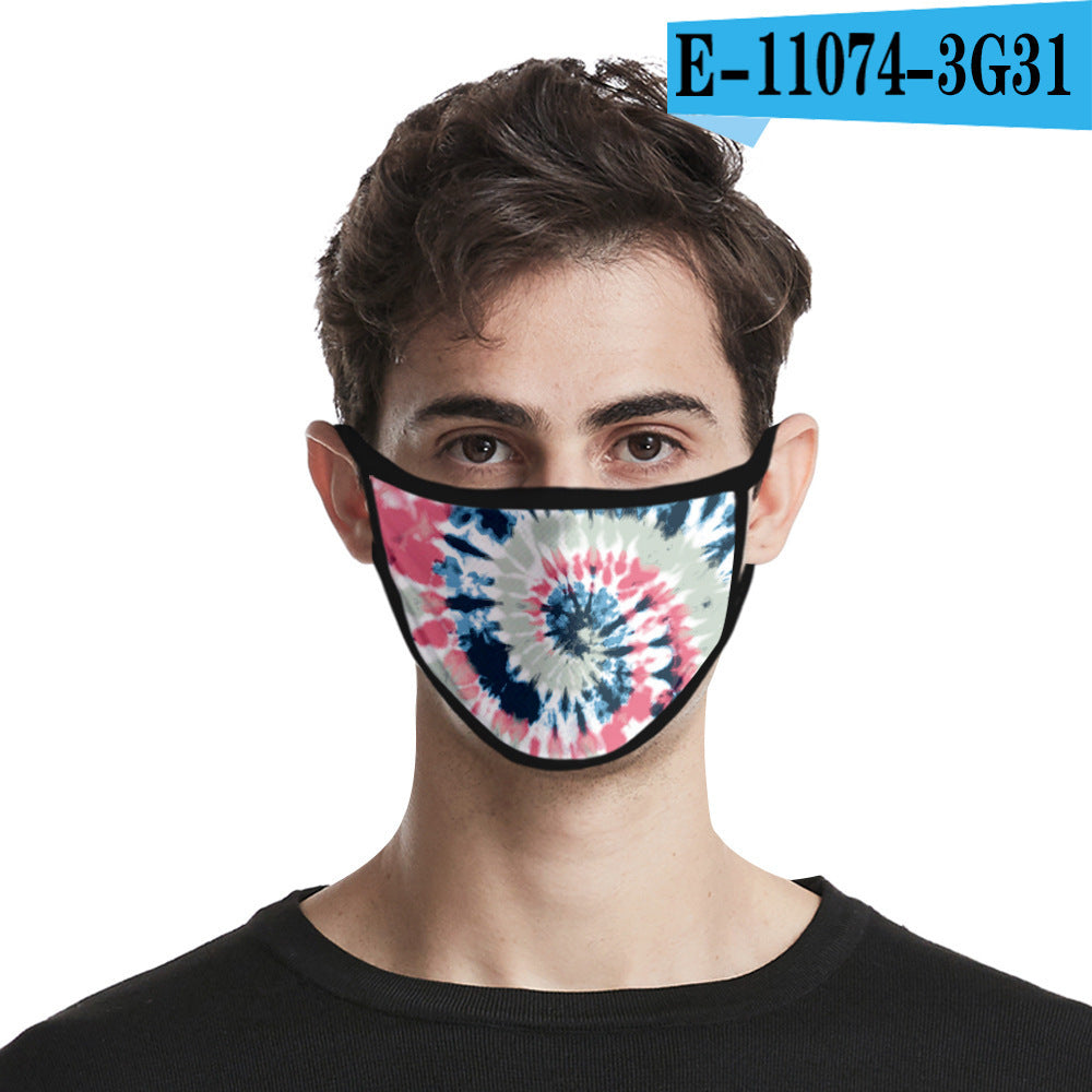 C2C Tie-dye mask fashion printed ice silk fabric