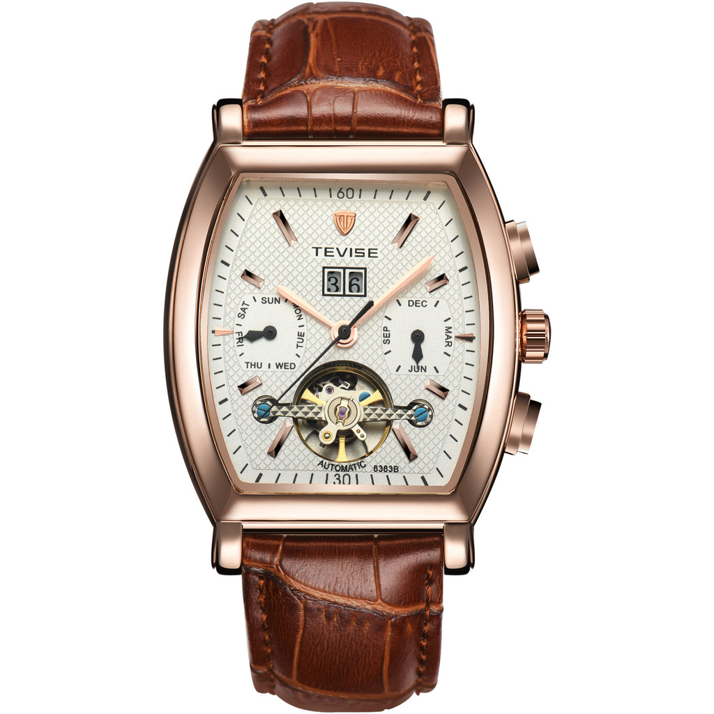 Hongkong tevise genuine brand Tourbillon watch multifunctional business waterproof automatic mechanical watches Mens Watch