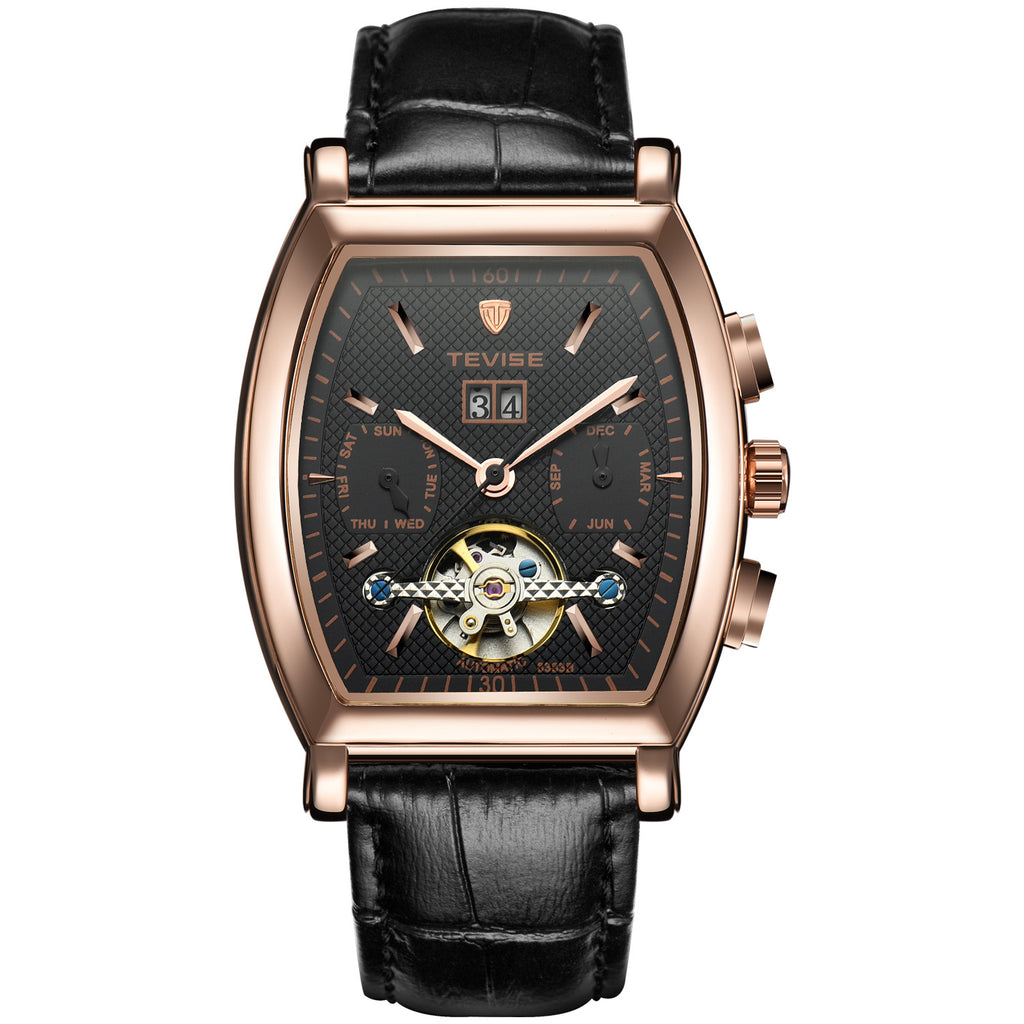 Hongkong tevise genuine brand Tourbillon watch multifunctional business waterproof automatic mechanical watches Mens Watch