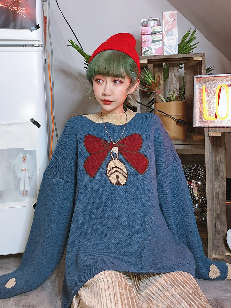C2C Christmas Big Bow Tie Age Sweater