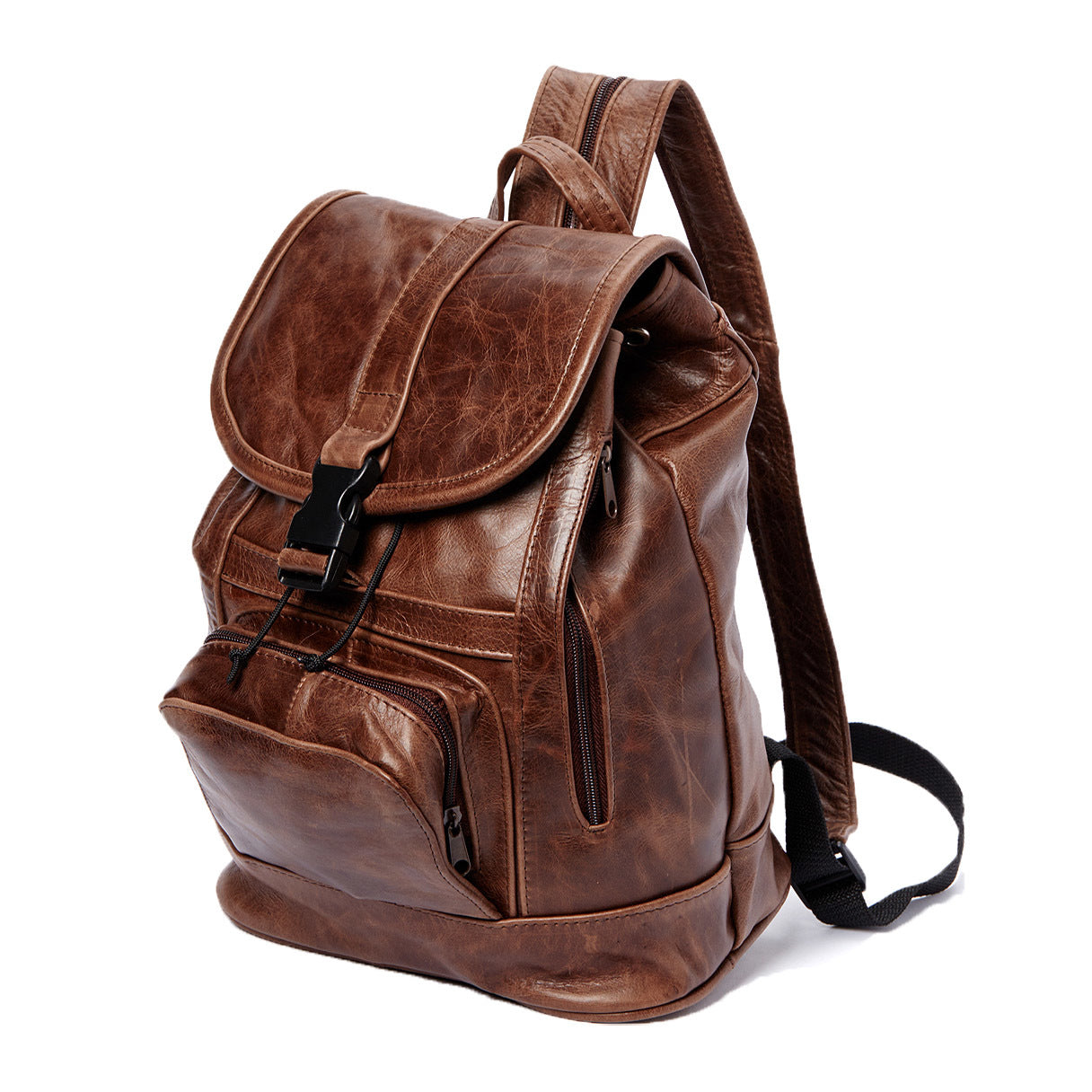 C2C Genuine Leather Backpack with Convertible Strap - Assorted Colors