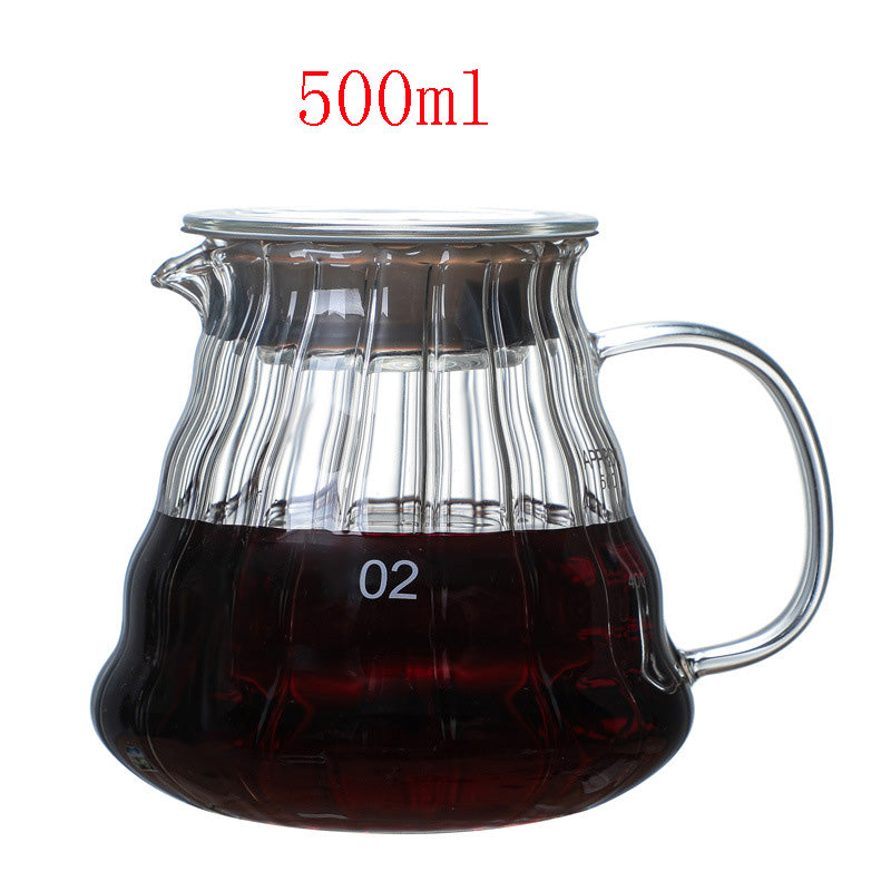 C2C High Temperature Resistant Hand Brewed Glass Coffee Pot Filter Cup