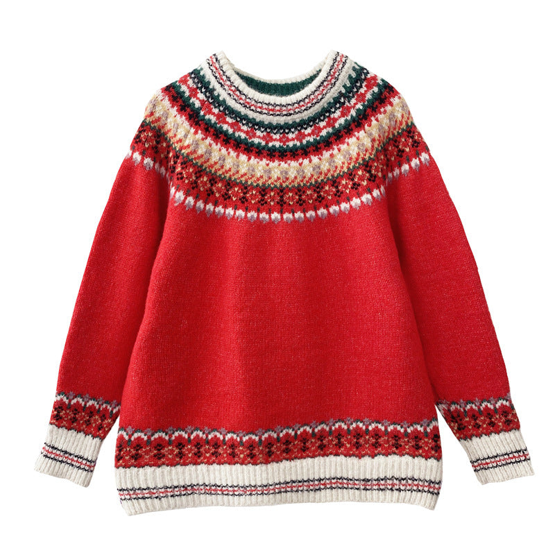 C2C Mall Vintage Round Neck Christmas Sweater