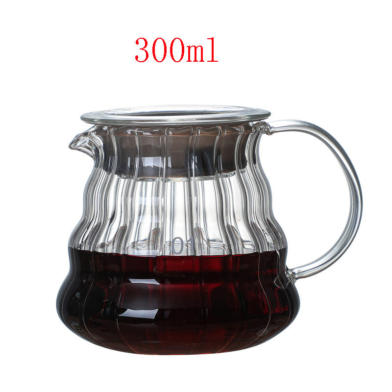 C2C High Temperature Resistant Hand Brewed Glass Coffee Pot Filter Cup