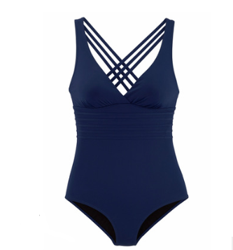 C2C Deep V backless cross pure pigmented swimsuit