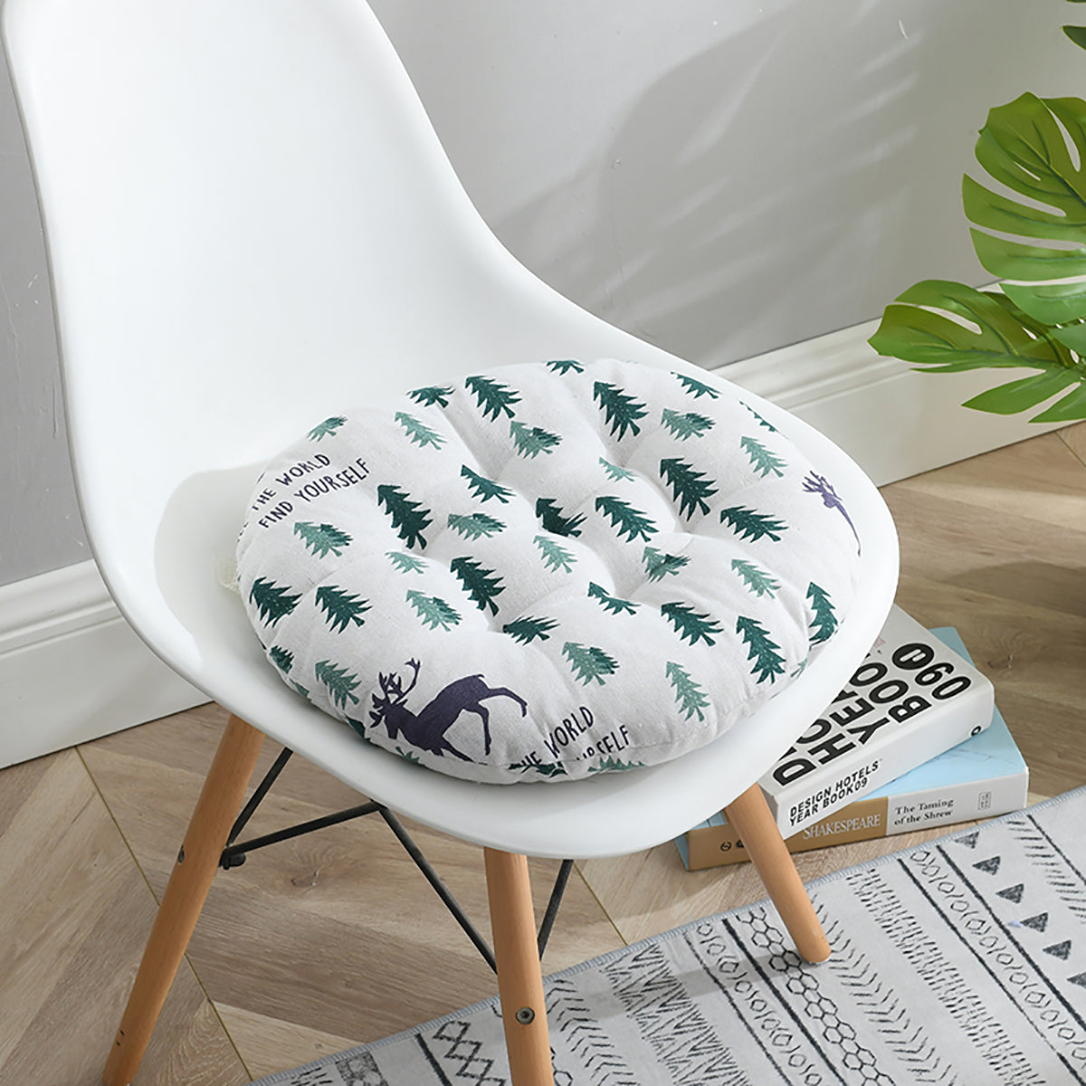 C2C Nordic Print Round Cotton Chair Cushion