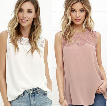 C2C Women Pink & White Chiffon Blouse