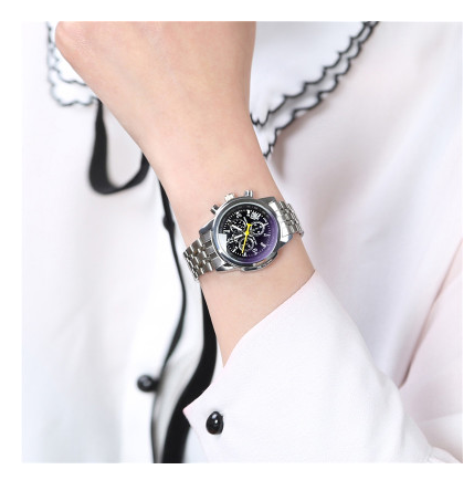 C2C Luxury Leather Blue Ray Glass Quartz Analog Watch