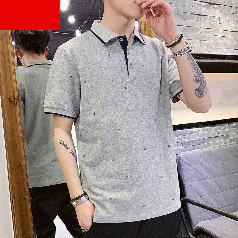 C2C POLO Men's Short-Sleeved T-Shirt Lapel Stand Collar Trend
