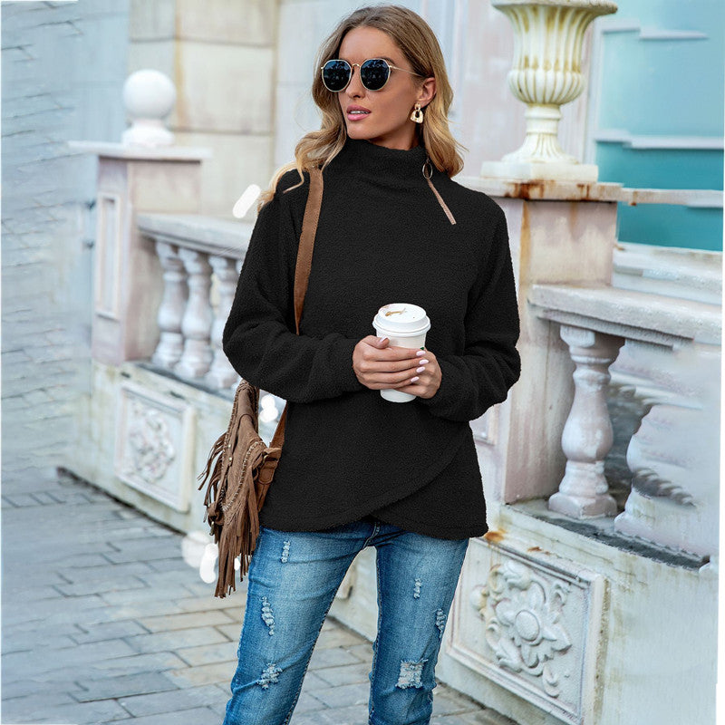 European and American Casual High Collar Long Sleeve Sweater