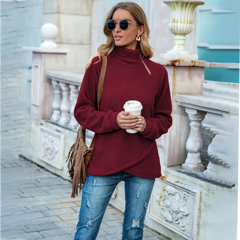 European and American Casual High Collar Long Sleeve Sweater
