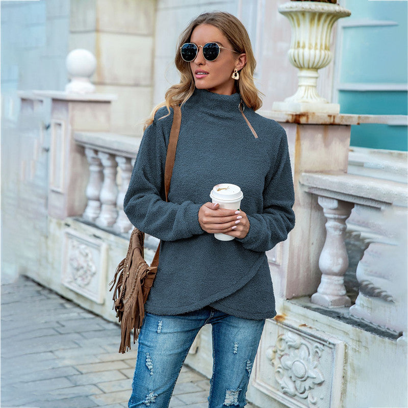 European and American Casual High Collar Long Sleeve Sweater