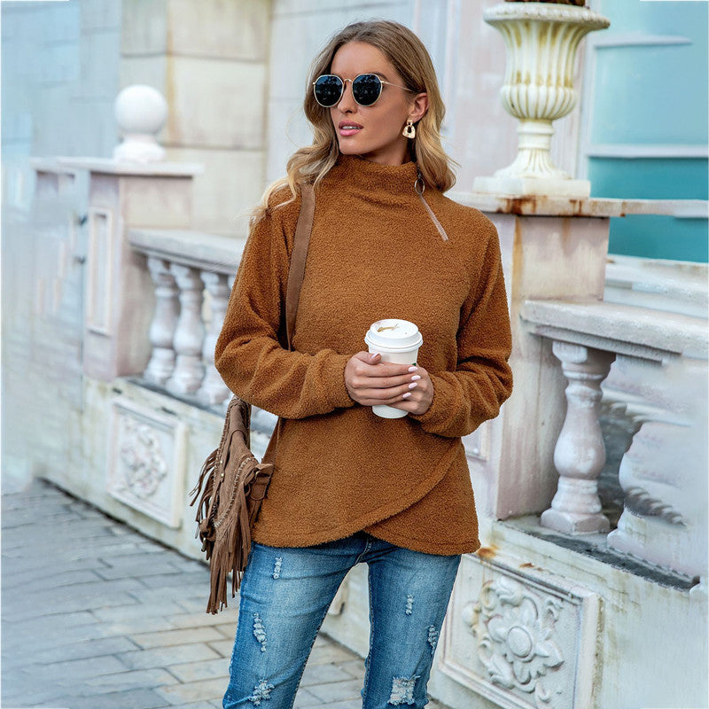 European and American Casual High Collar Long Sleeve Sweater