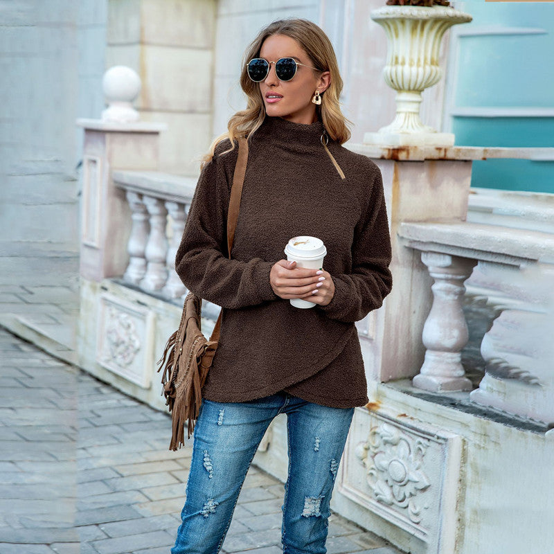 European and American Casual High Collar Long Sleeve Sweater