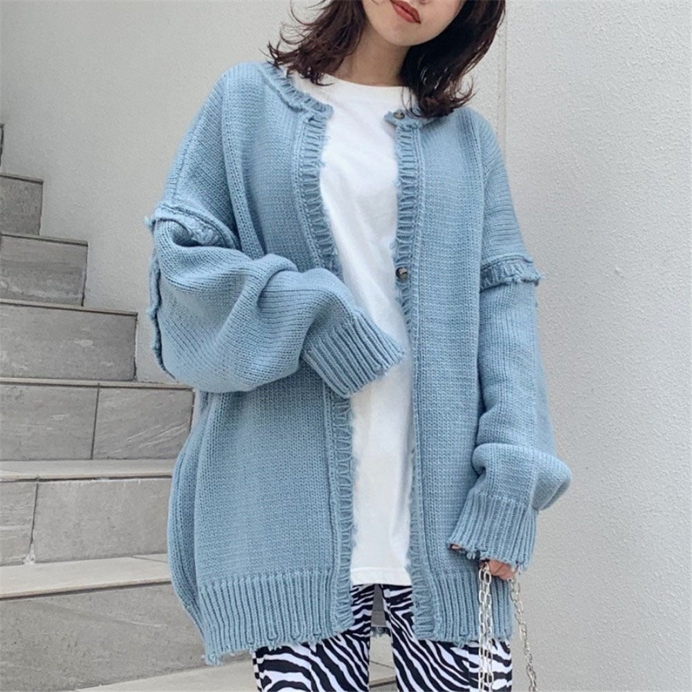 Korean Style Ripped Knitted Sweater Women