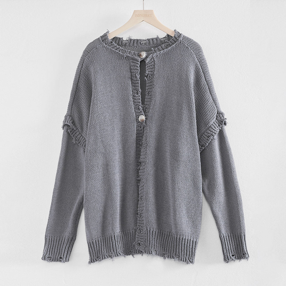 Korean Style Ripped Knitted Sweater Women