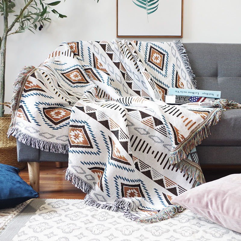 C2C Bohemian Knitted Bed & Sofa Throw Thread Blanket