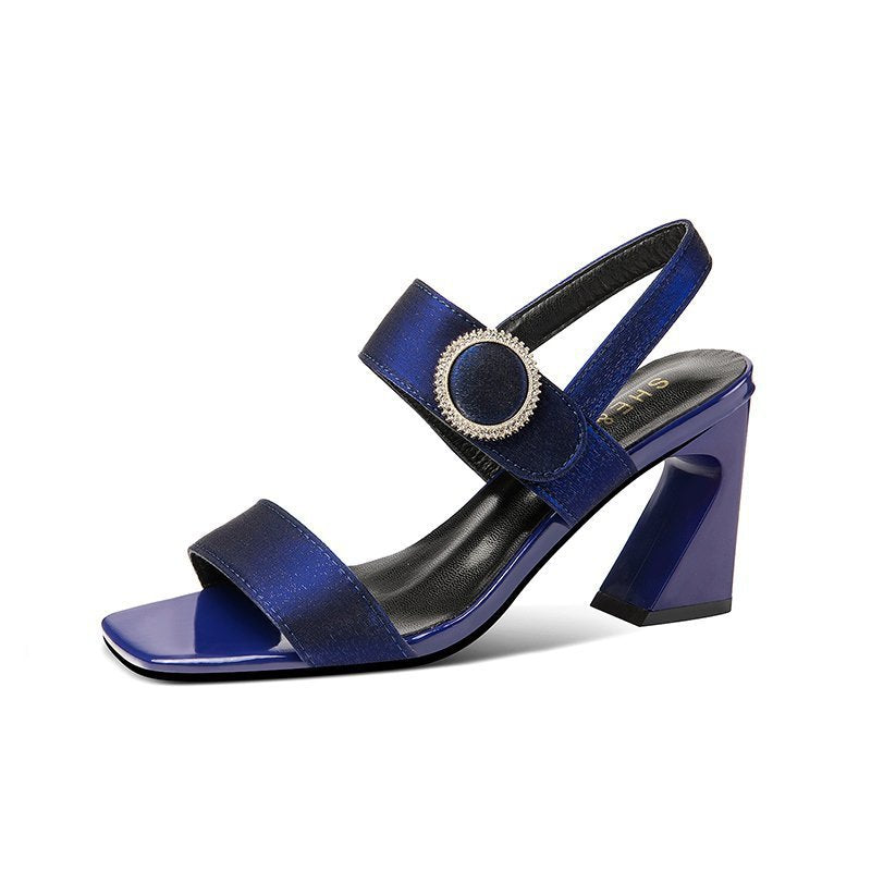 C2C Korean Style Metal Buckle Thick Heel Women Sandals