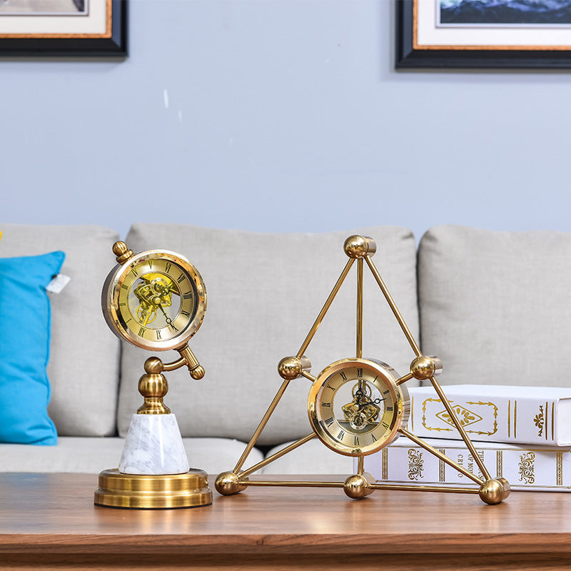 C2C Home Furnishings Office Exhibition Hall Metal Handicraft Triangle Clock