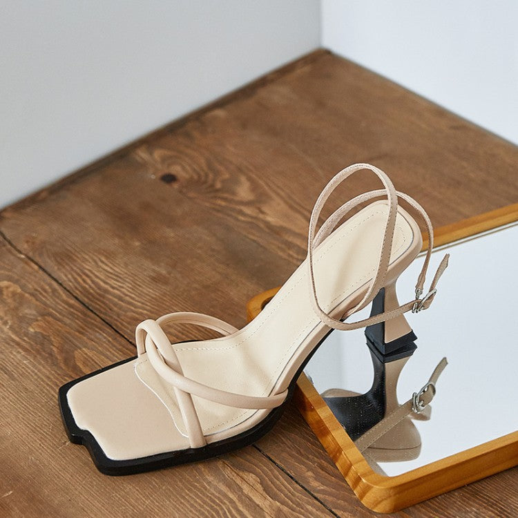 C2C Retro Stiletto Open Toe Strap High Heels Women Sandals