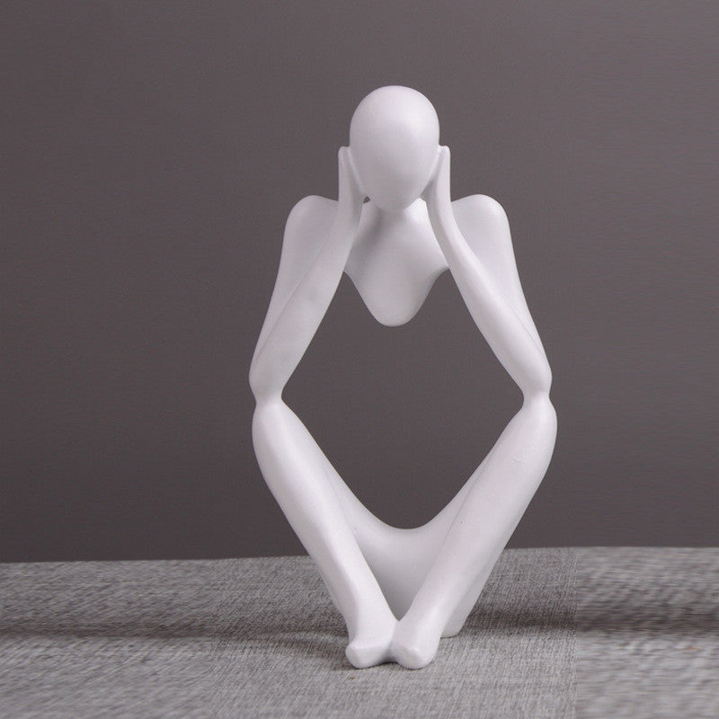 C2C Thinker Abstract Figure Sculpture Small Ornaments Resin