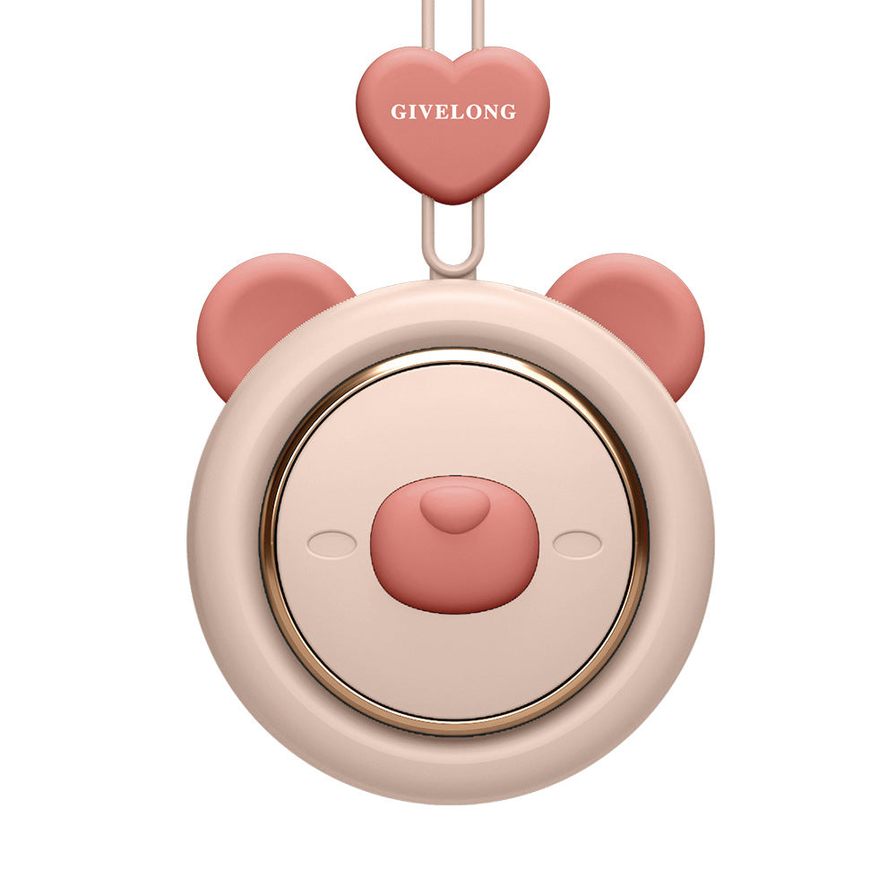 C2C Mini Bladeless Neck Band Portable USB Fan Hands-free Cute Pet Hanging Rope