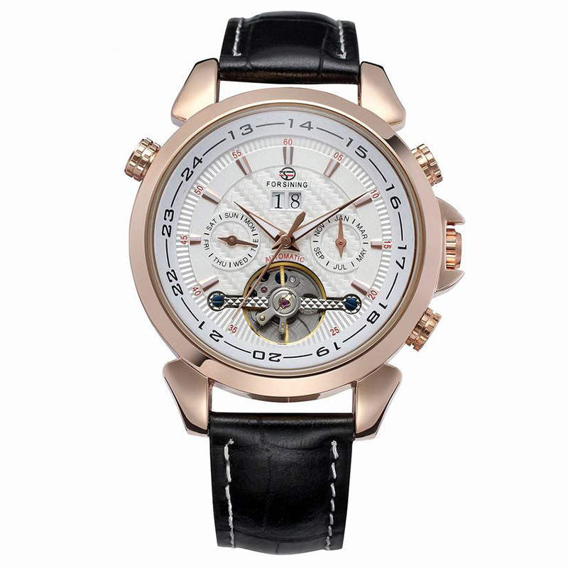 C2C Luxury Tourbillion Genuine Leather Automatic & Mechanical Men Watch