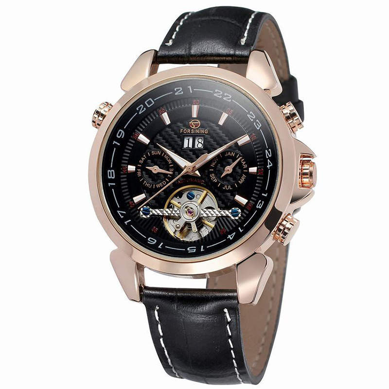 C2C Luxury Tourbillion Genuine Leather Automatic & Mechanical Men Watch