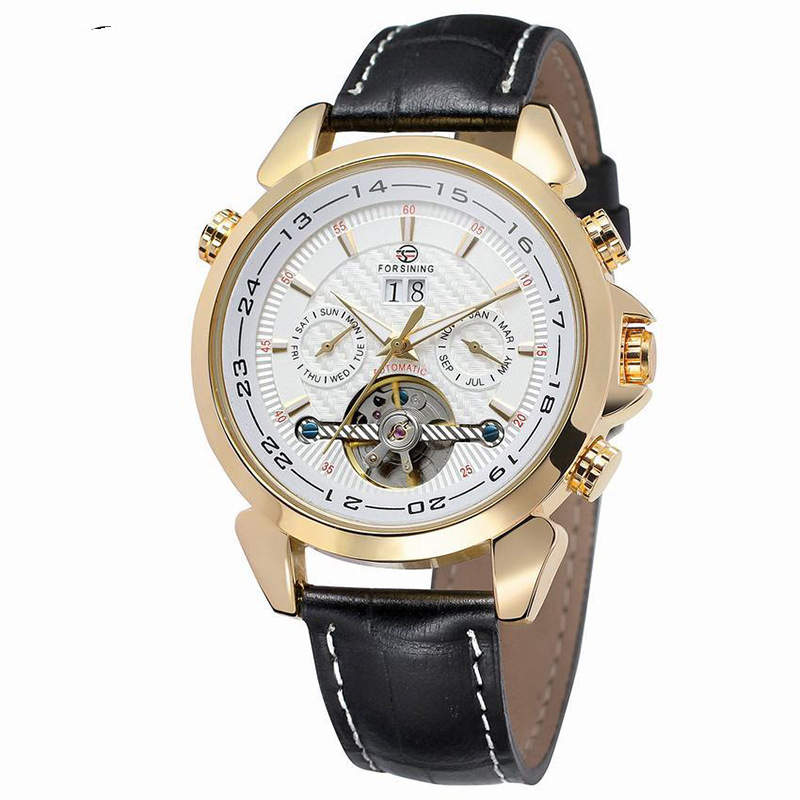 C2C Luxury Tourbillion Genuine Leather Automatic & Mechanical Men Watch