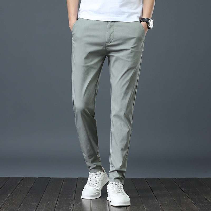 C2C Men's Straight Leg Solid Color Casual Trousers