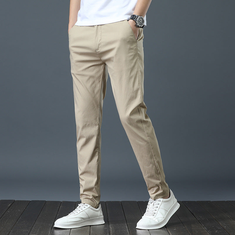 C2C Men's Straight Leg Solid Color Casual Trousers