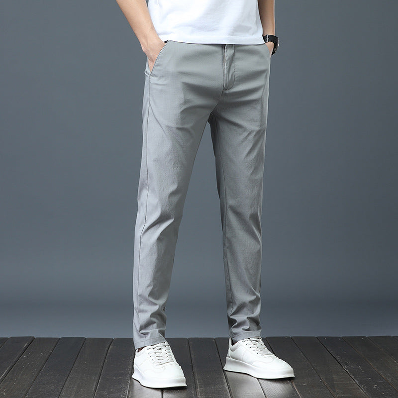C2C Men's Straight Leg Solid Color Casual Trousers