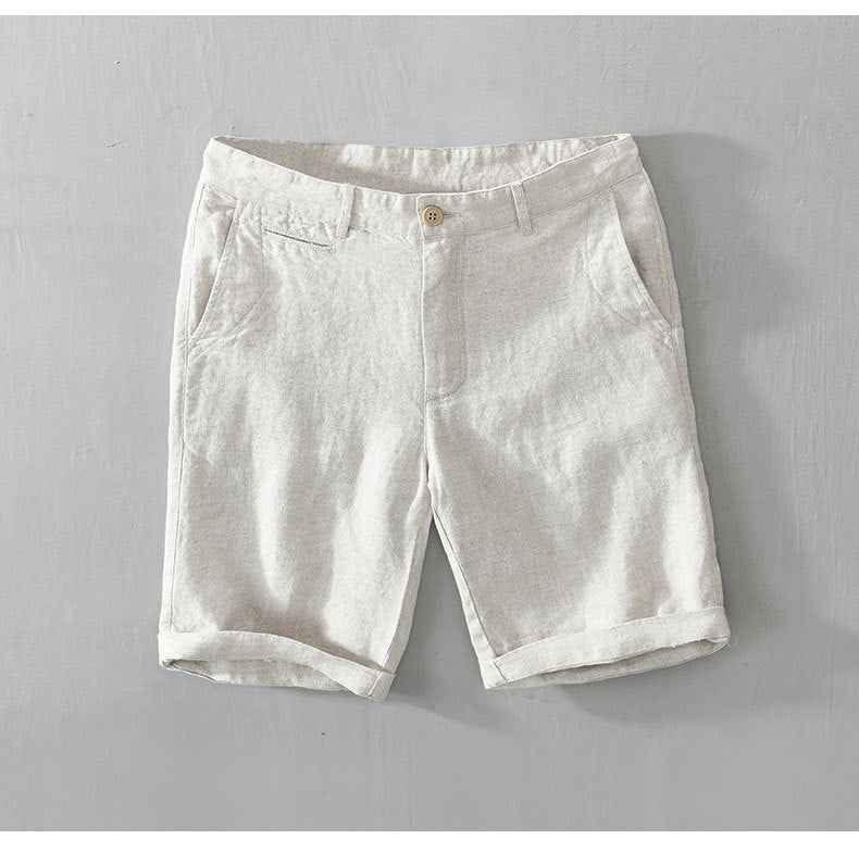 C2C Linen Loose Casual Beach Five-point Shorts Men's